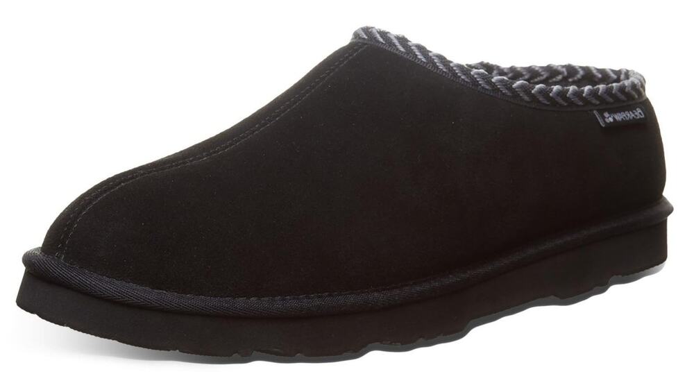 BEARPAW MEN'S BEAU SLIPPER, BLACK, 8.5 M